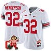 TreVeyon Henderson Jersey #32 Ohio State Buckeyes Mascot Patch College Football White