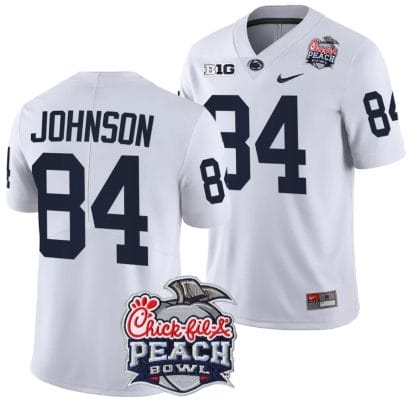 Theo Johnson Jersey #84 Penn State Peach Bowl Patch 2024 College Football White