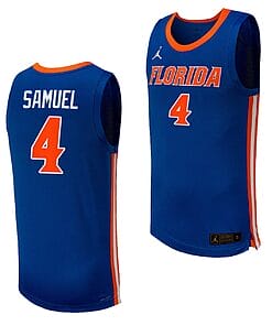 Tyrese Samuel Jersey #4 Florida Gators College Basketball 2023-24 Replica Uniform Royal