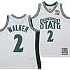 Tyson Walker Jersey #2 Michigan State Spartans 125th Basketball Anniversary 1999 Throwback White