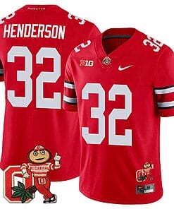 TreVeyon Henderson Jersey #32 Ohio State Buckeyes Mascot Patch College Football Scarlet