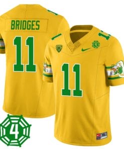 Trikweze Bridges Jersey #11 Oregon Ducks Honor Spencer Webb Patch Football Yellow