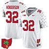 TreVeyon Henderson Jersey #32 Ohio State Buckeyes Football Stitched Ohio Map Patch White Special Style 2