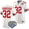 TreVeyon Henderson Jersey #32 Ohio State Buckeyes Cotton Bowl Patch 2023 Football White