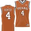 Tyrese Hunter Jersey #4 Texas Longhorns NIL College Basketball Lightweight Orange