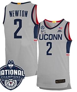 Tristen Newton Jersey #2 UConn Huskies 2023 National Champions College Basketball Gray
