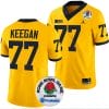 Trevor Keegan Jersey #77 Michigan Wolverines Rose Bowl Game 2024 Patch College Football Playoff Maize