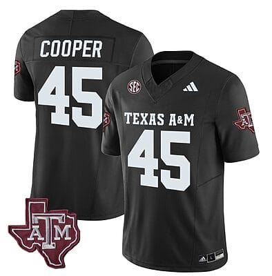 Texas A&M Aggies Edgerrin Cooper Jersey #45 Vapor Limited College Football Black