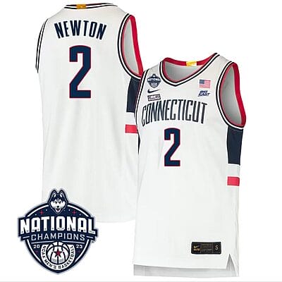 Tristen Newton Jersey #2 UConn Huskies 2023 National Champions College Basketball White