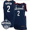 Tristen Newton Jersey #2 UConn Huskies 2023 National Champions College Basketball Navy