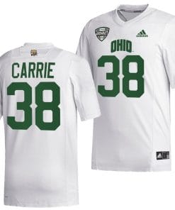 TJ Carrie Jersey #38 Ohio Bobcats College Football Uniform White