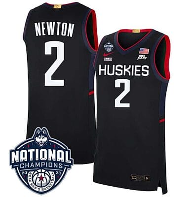 Tristen Newton Jersey #2 UConn Huskies 2023 National Champions College Basketball Black