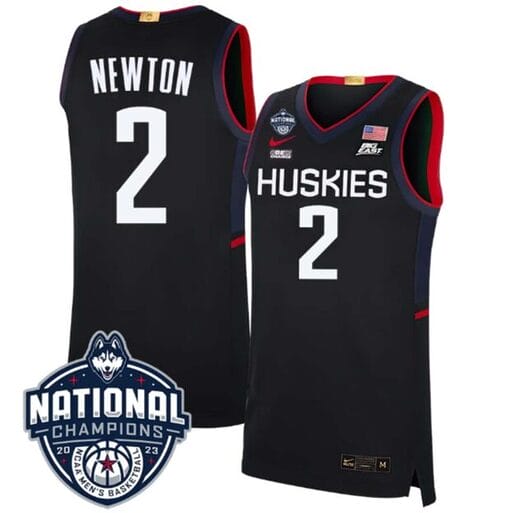 Tristen Newton Jersey #2 UConn Huskies 2023 National Champions College Basketball Black