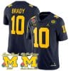 Tom Brady Jersey #10 Michigan Wolverines 1000 Wins Rose Bowl Big Ten Champs Patch Navy
