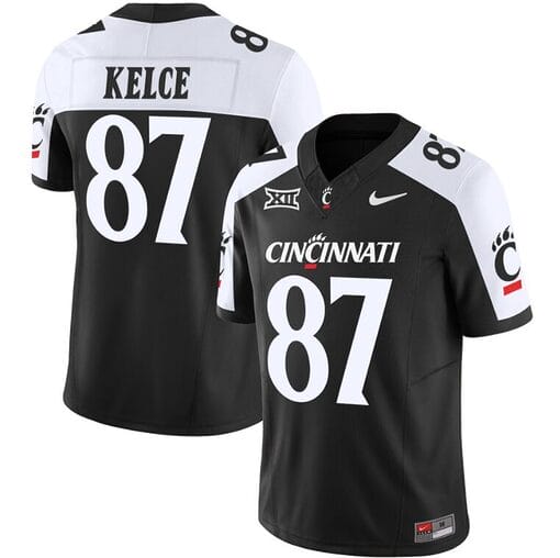 Travis Kelce Jersey #87 Cincinnati Bearcats Vapor Limited College Football All Stitched Black Alternate