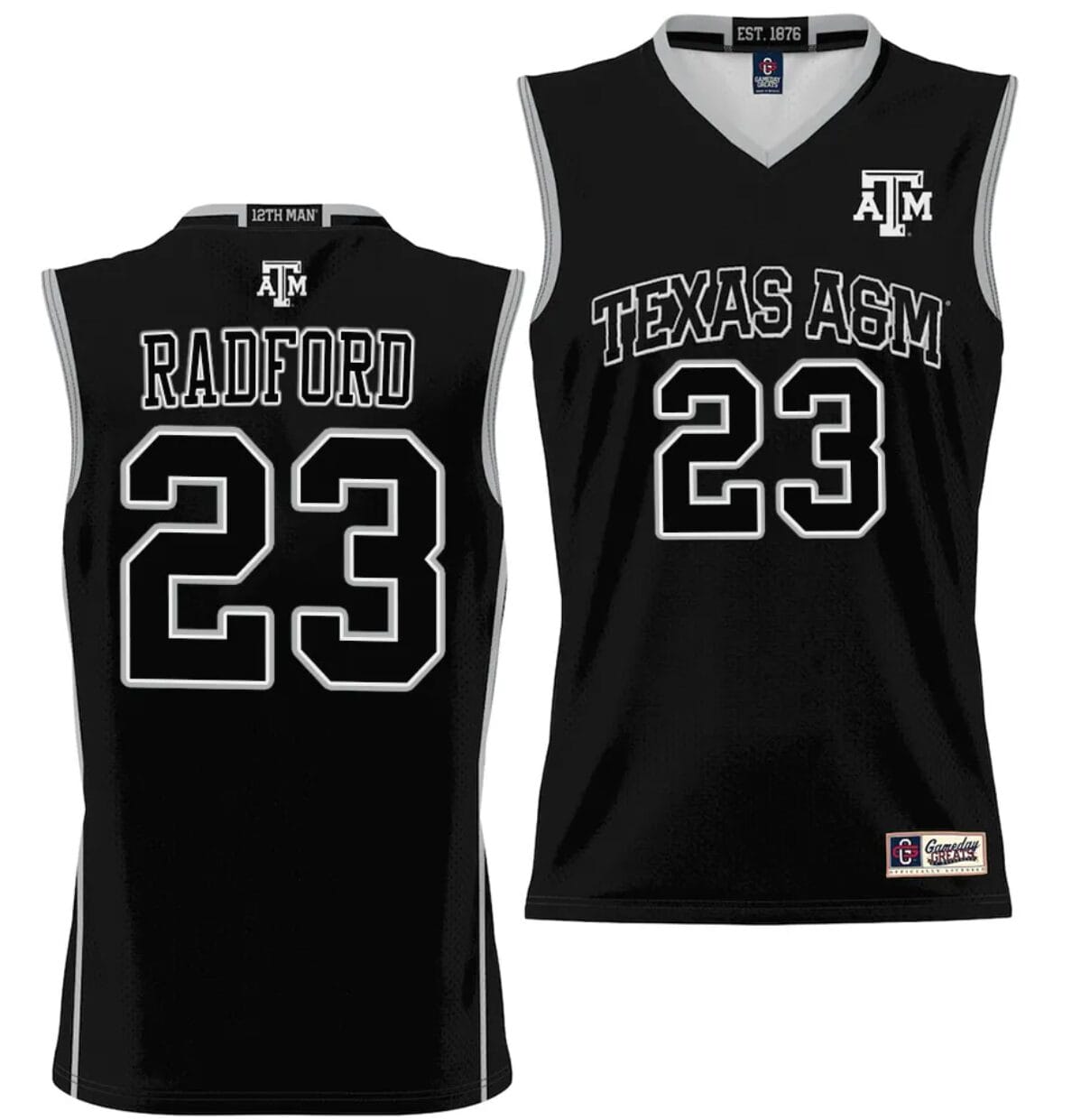 Tyrece Radford Jersey #23 Texas Aggies NIL College Basketball Jersey Lightweight Black