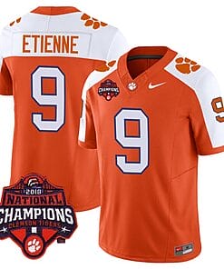 Travis Etienne Jersey #9 Clemson Tigers Vapor Limited Champions Patch College Football Stitched Alternate