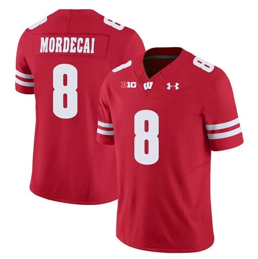 Tanner Mordecai Jersey #8 Wisconsin Badgers Vapor Limited College Football Red