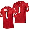 Texas Tech Red Raiders Myles Price Jersey #1 College Football Throwback Stitched Red