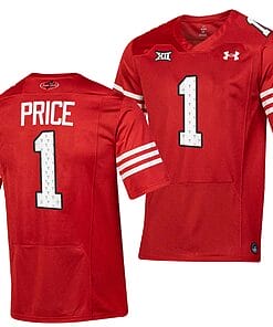 Texas Tech Red Raiders Myles Price Jersey #1 College Football Throwback Stitched Red