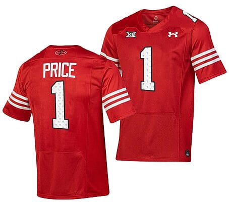 Texas Tech Red Raiders Myles Price Jersey #1 College Football Throwback Stitched Red