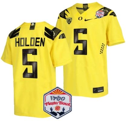 Traeshon Holden Jersey #5 Oregon Ducks Fiesta Bowl Patch 2024 Football Yellow