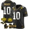 Tom Brady Jersey #9 Michigan Wolverines 2023 Big Ten Back to Back Champions Patch Stitched Black Limited