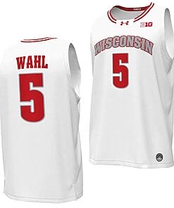 Tyler Wahl Jersey #5 Wisconsin Badgers By the Players Basketball 2023-24 White