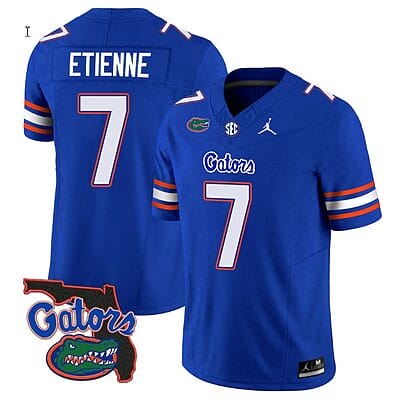 Trevor Etienne Jersey #7 Florida Gators Vapor Limited Florida Map College Football Royal