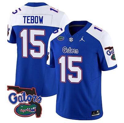 Tim Tebow Jersey #15 Florida Gators Vapor Limited Florida Map College Football Royal Alternate