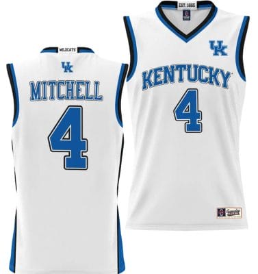 Tre Mitchell Jersey #4 Kentucky Wildcats NIL College Basketball Lightweight White