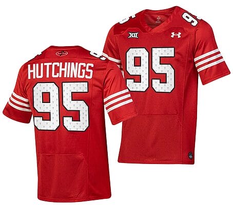 Texas Tech Red Raiders Jaylon Hutchings Jersey #95 College Football Throwback Stitched Red