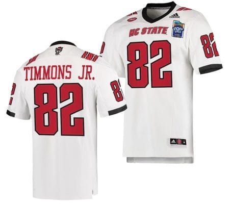 Terrell Timmons Jr Jersey #82 NC State Wolfpack 2023 Pop-Tarts Bowl Football White