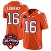 Trevor Lawrence Jersey #16 Clemson Tigers Vapor Limited Champions Patch College Football Stitched Orange