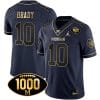 Tom Brady Jersey #10 Michigan Wolverines 1000 Wins Patch Football All Stitched Navy Gold