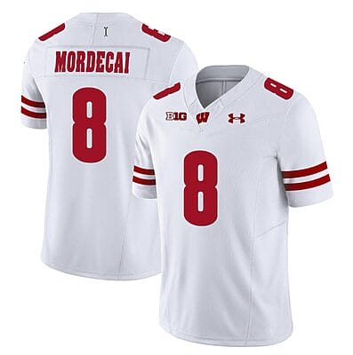 Tanner Mordecai Jersey #8 Wisconsin Badgers Vapor Limited College Football White