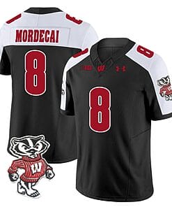 Tanner Mordecai Jersey #8 Wisconsin Badgers Vapor Limited College Football Black Alternate