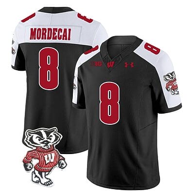 Tanner Mordecai Jersey #8 Wisconsin Badgers Vapor Limited College Football Black Alternate