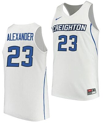 Trey Alexander Jersey #23 Creighton Bluejays College Basketball Performance White