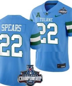 Tyjae Spears Jersey #22 Tulane Green Wave 2022 ACC Football Championship Blue