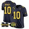 Tom Brady Jersey #10 Michigan Wolverines 1000 Wins Patch Vapor Limited Football Navy