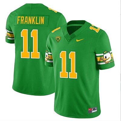Troy Franklin Jersey #11 Oregon Ducks ‘Mighty Oregon’ Throwback College Football Uniforms Green