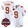 Travis Etienne Jersey #9 Clemson Tigers Vapor Limited Champions Patch College Football Stitched White