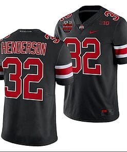 TreVeyon Henderson Jersey #32 Ohio State Buckeyes Ohio Stadium Patch College Football Black