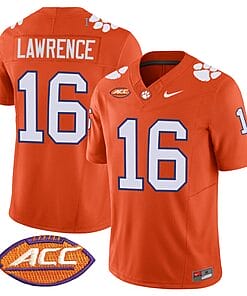 Trevor Lawrence Jersey #16 Clemson Tigers Vapor Limited Acc Patch College Football Stitched Orange