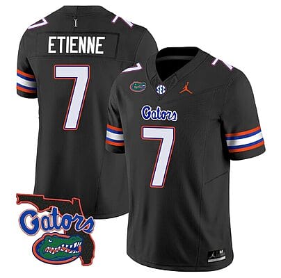 Trevor Etienne Jersey #7 Florida Gators Vapor Limited Florida Map College Football Black