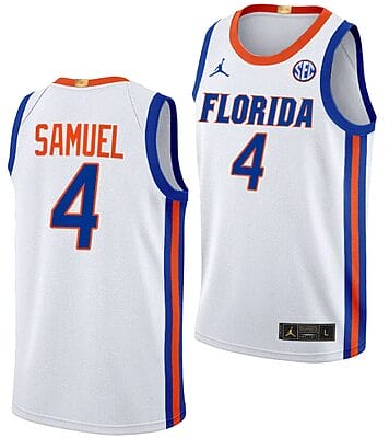 Tyrese Samuel Jersey #4 Florida Gators Limited College Basketball 2023-24 Home White