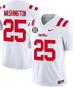 Trey Washington Jersey #25 Ole Miss Rebels Football Vapor Limited All Stitched White