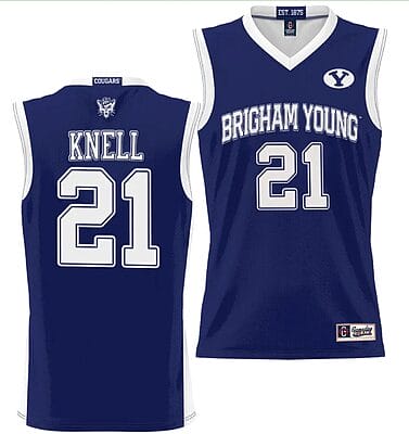 Trevin Knell Jersey #21 BYU Cougars NIL College Basketball Jersey Lightweight Navy