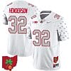TreVeyon Henderson Jersey #32 Ohio State Buckeyes Football Stitched Ohio Map Patch White
